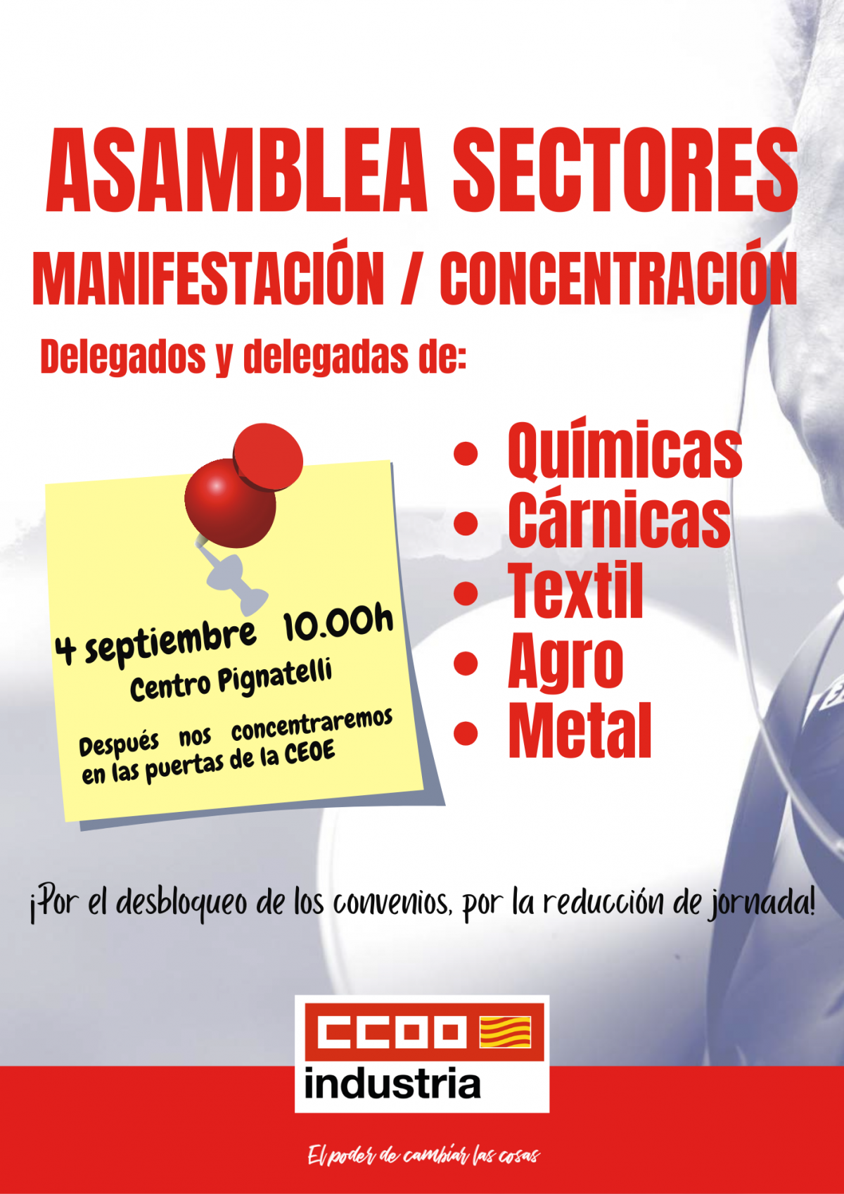 Cartel asamblea sectores